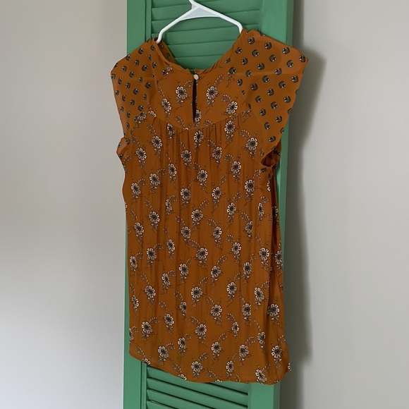 Loft Mustard Boho Lightweight Short Sleeve Blouse - Picture 5 of 9